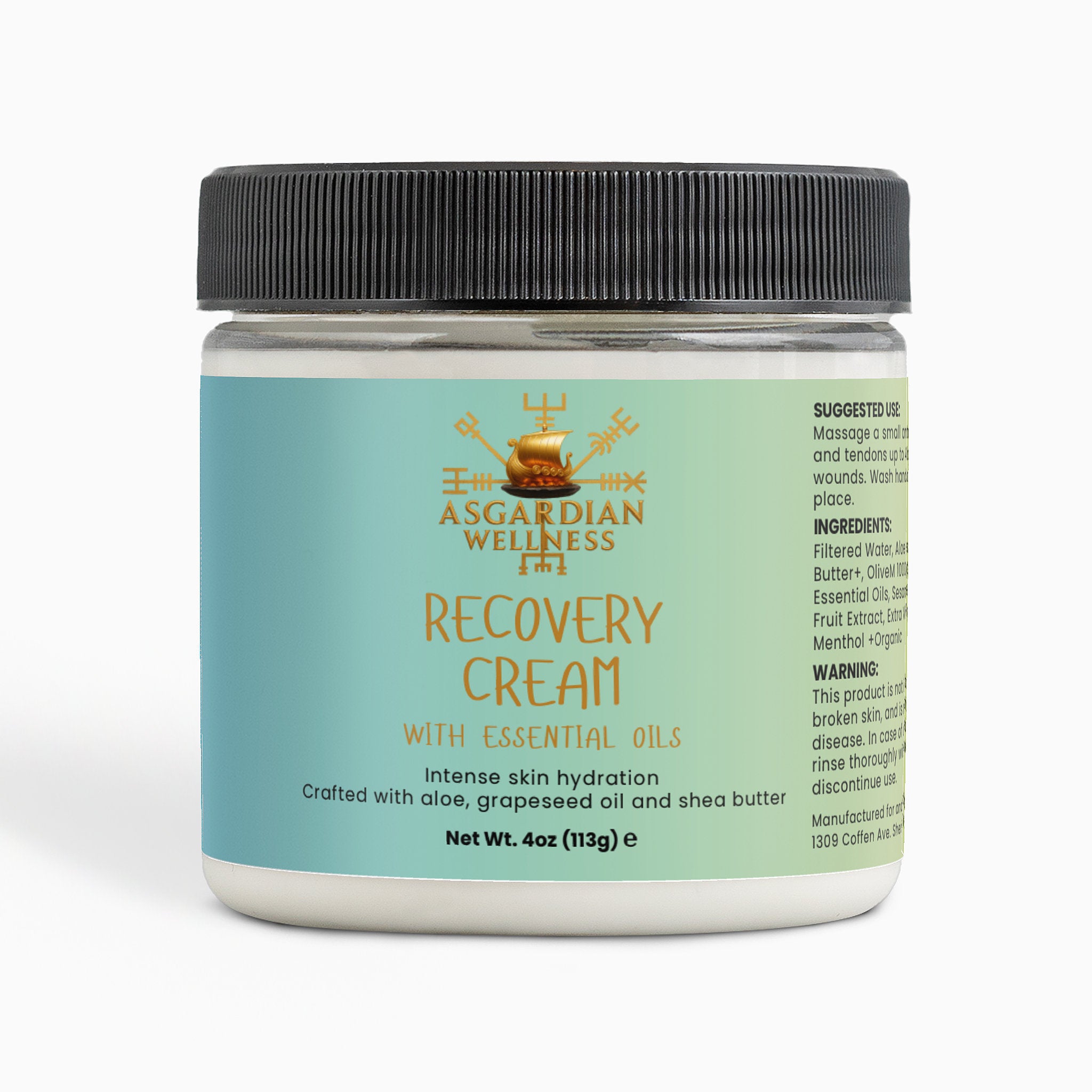 Asgardian Wellness beauty product photo featuring natural, Viking‑inspired skincare - recovery cream 