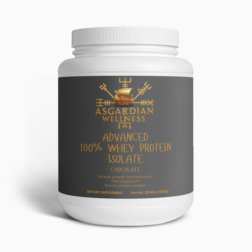 Asgardian Wellness fitness supplement product photo featuring natural, Viking‑inspired performance nutrition - Whey protein