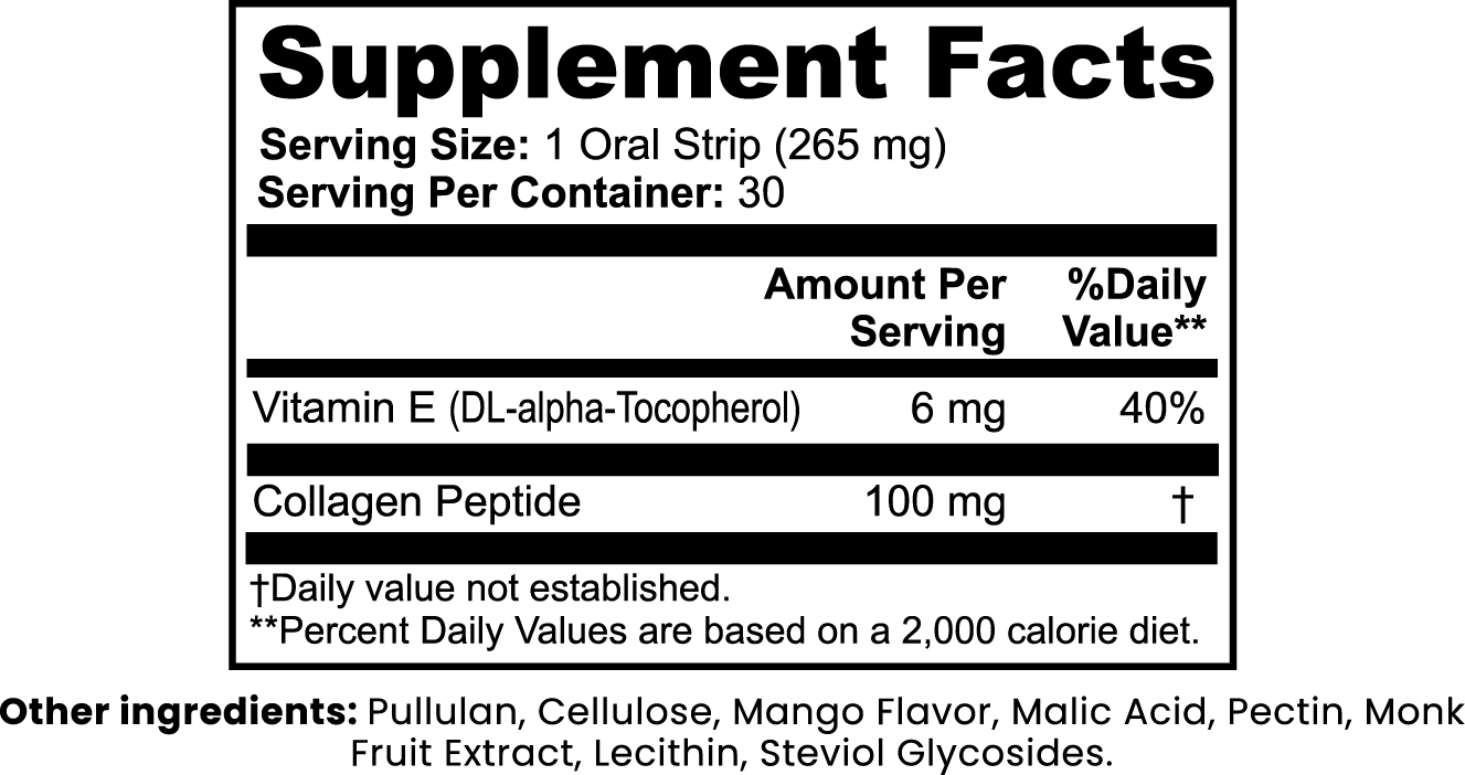 Nutrition Facts panel for Asgardian Wellness clean, natural fitness supplements.